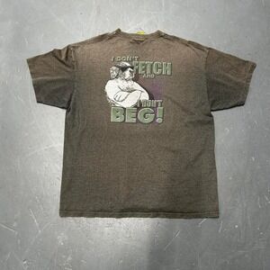 Vintage 90s/y2k faded dark grey Big Dogs funny attitude graphic tee shirt tshirt